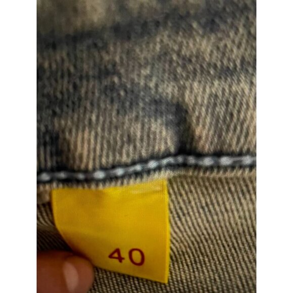 Pheelings Light Blue Distressed Cotton Blend Jeans With Embroidered Lettering - Picture 6 of 14